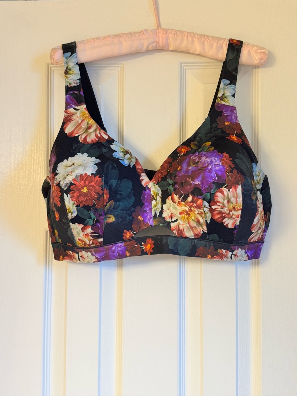 Cacique Black Floral Comfort Bliss Wireless Bra